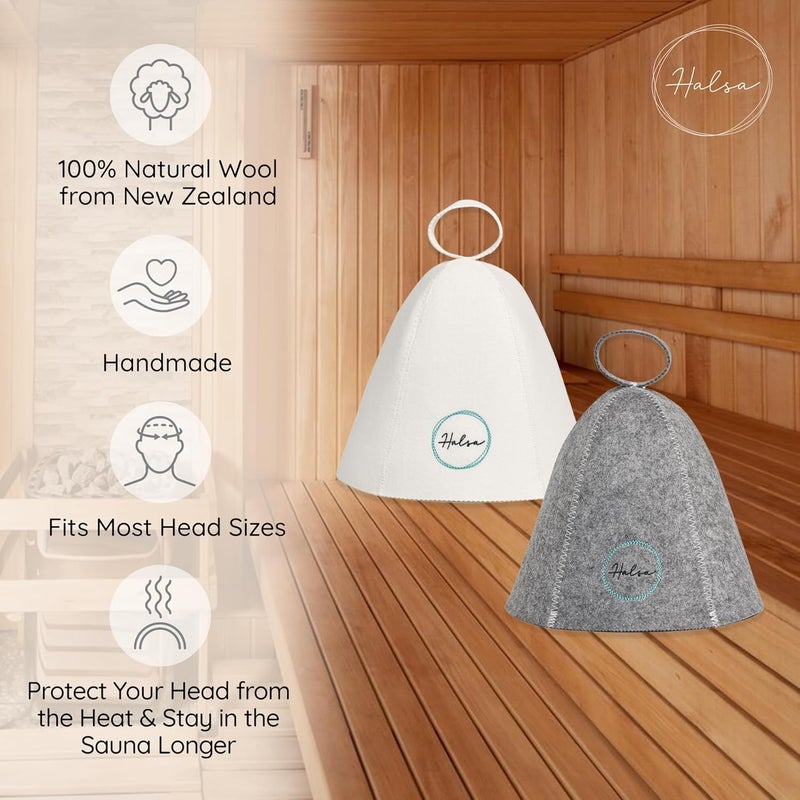 Halsa Sauna Hat 2 Pack - Felt Sauna Hats for Men & Women - Heat Protection for Sauna, Banya, Steam Room - Soft, Durable, Comfortable - Ideal for Hot Room Therapy & Sweat Sessions Multi Color - Image 2